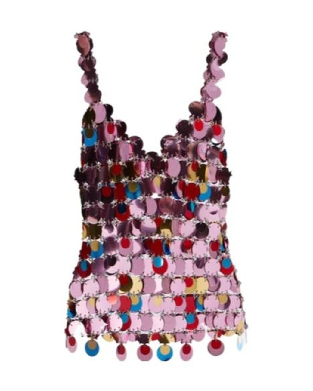 Rabanne Red Sequined Top