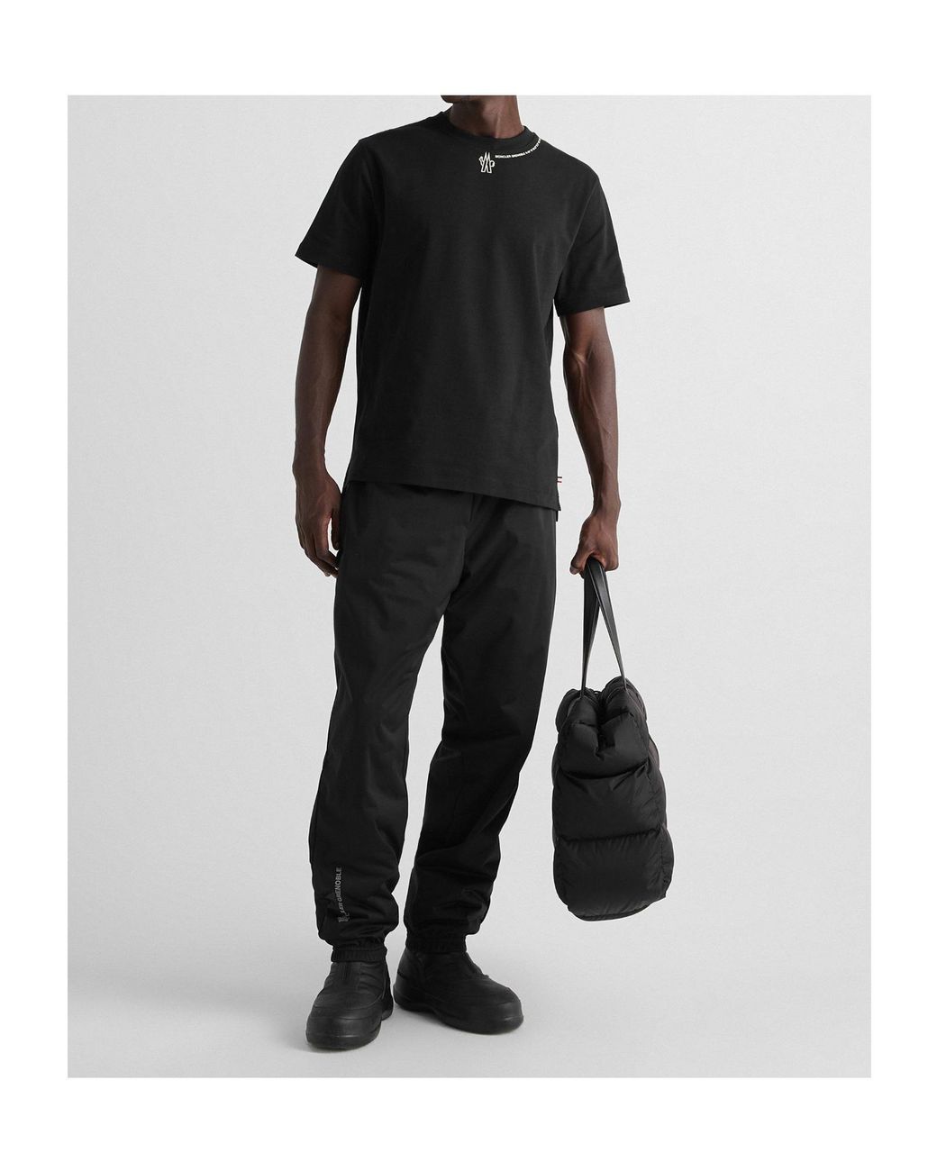 Moncler Black Drawstring Ankle Sweatpants for men