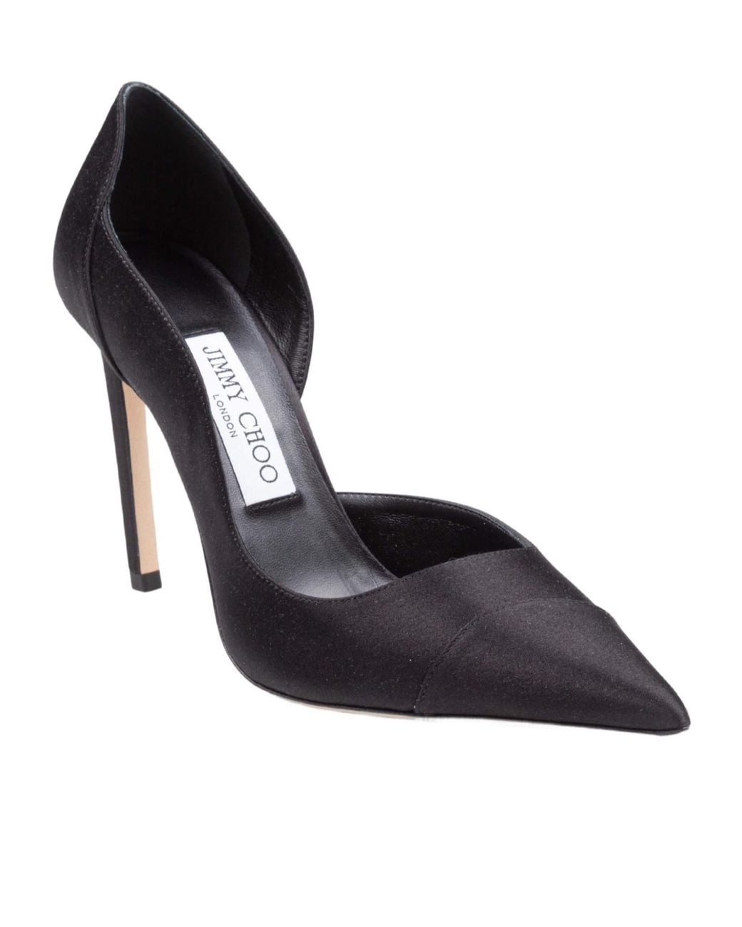Jimmy Choo Black Shiny Satin Pump