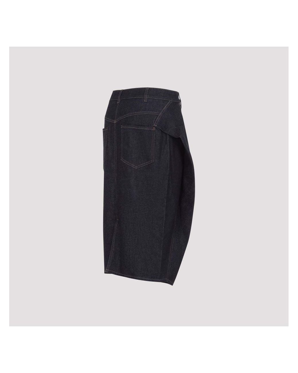 Jacquemus Blue Contrast Stitched Rear Slit Skirt