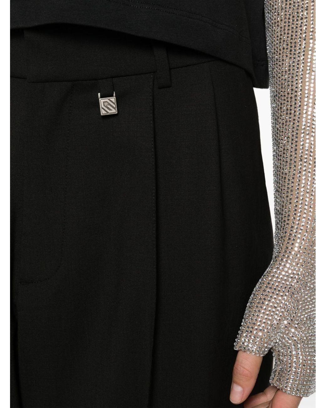 GIUSEPPE DI MORABITO Black Wide Leg Pants