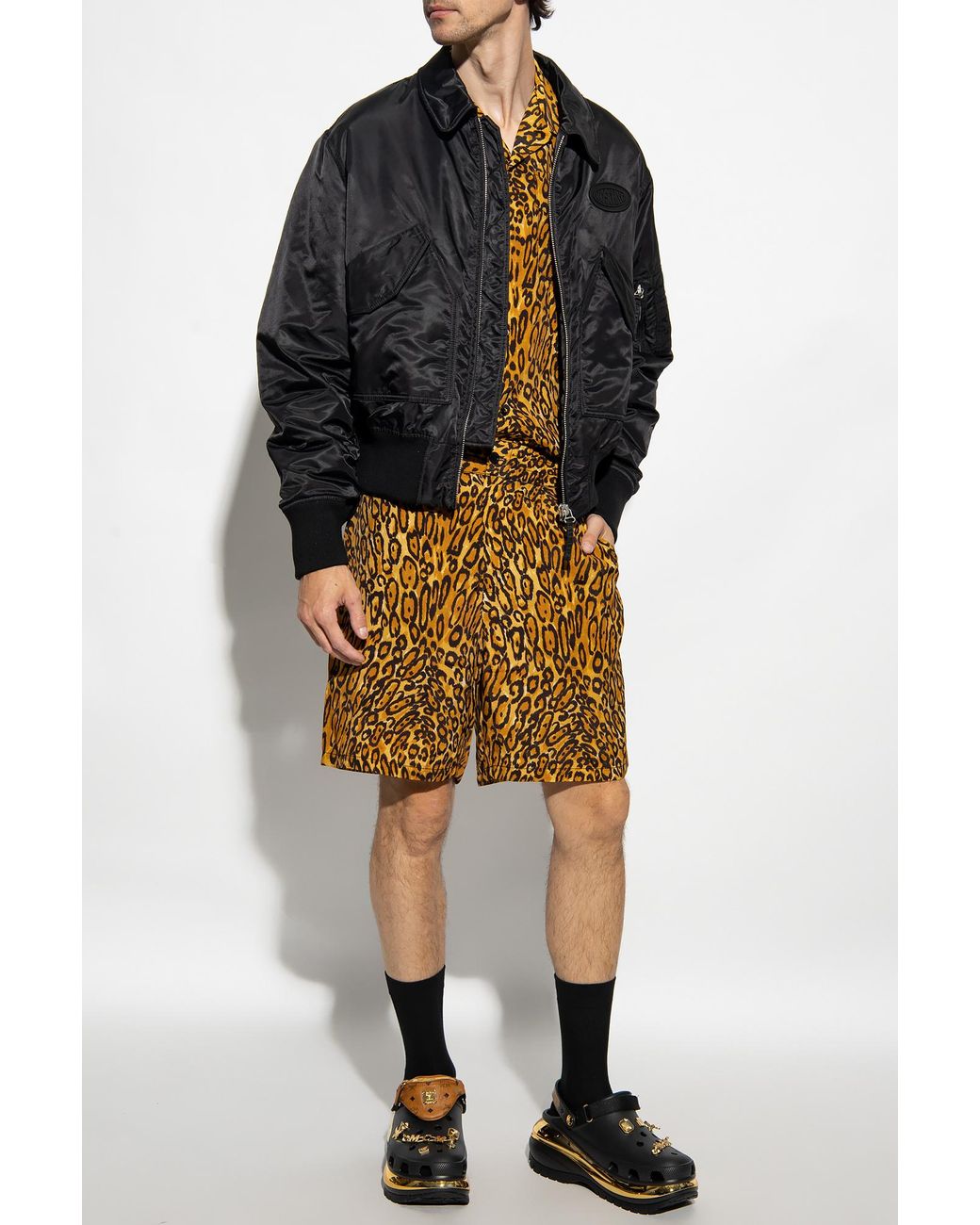 Moschino Yellow Pattern Shorts for men