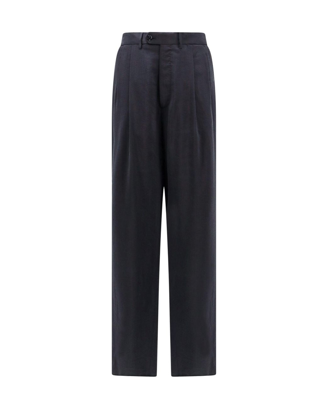 Giorgio Armani Blue Pleated Twill Trousers for men