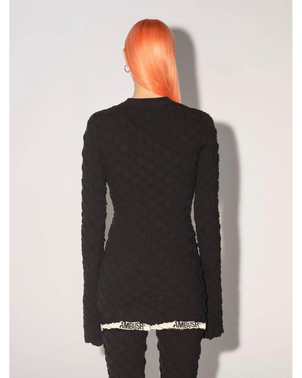 Ambush Black Logo-Print Crewneck Knit Top