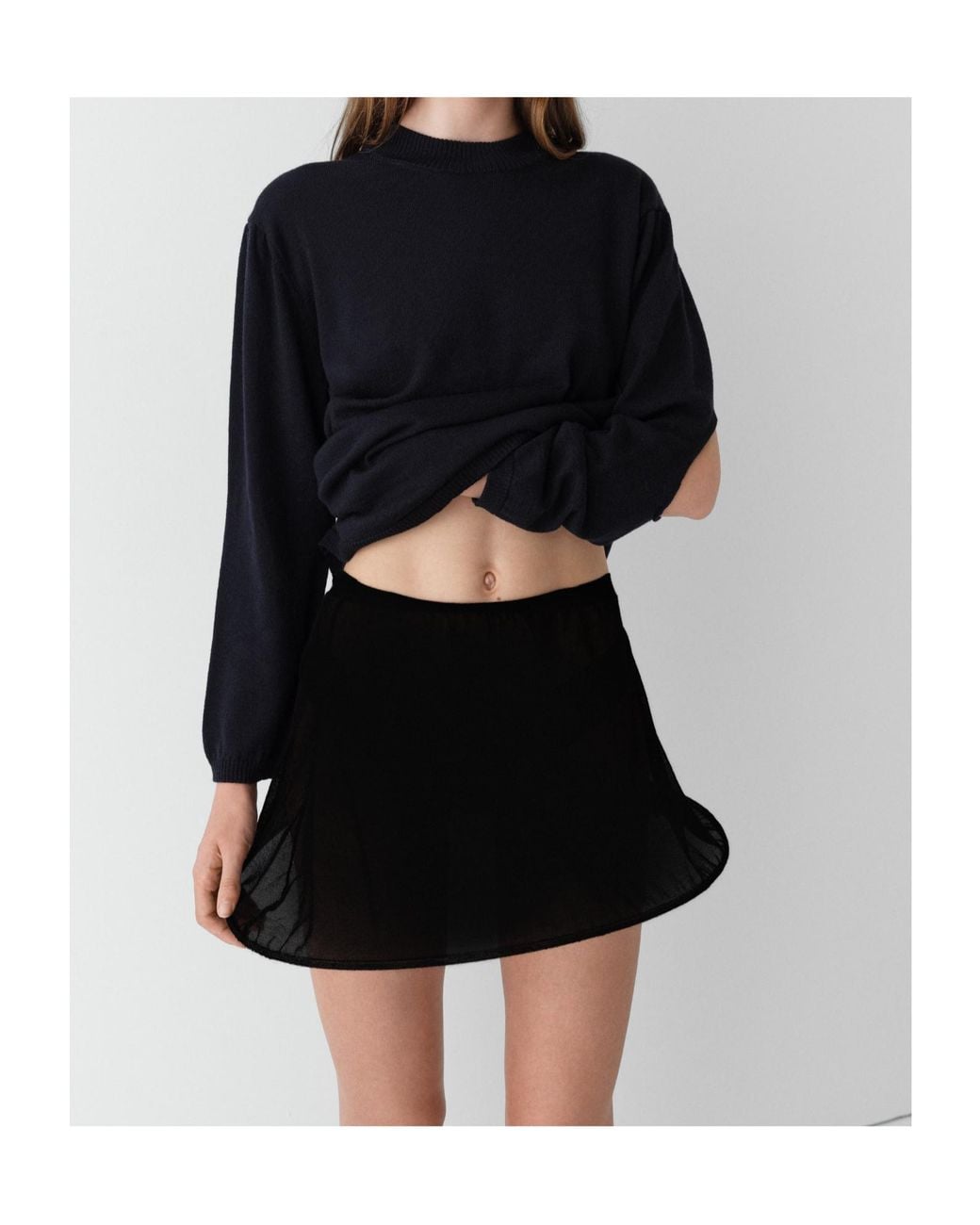 GIMAGUAS Black Fina Elastic-Waist Mini Skirt