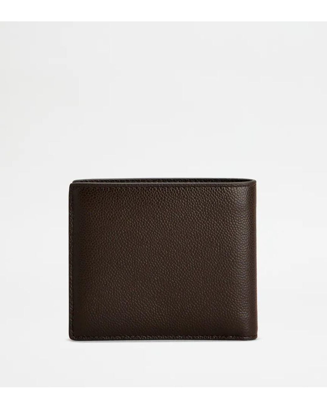 Tod's Brown Logo-Plaque Bi-Fold Wallet for men