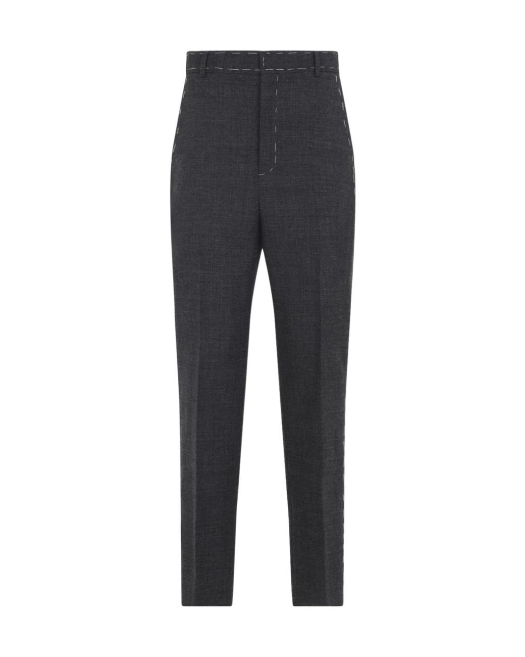 Moschino Gray Stitched Straight Trousers