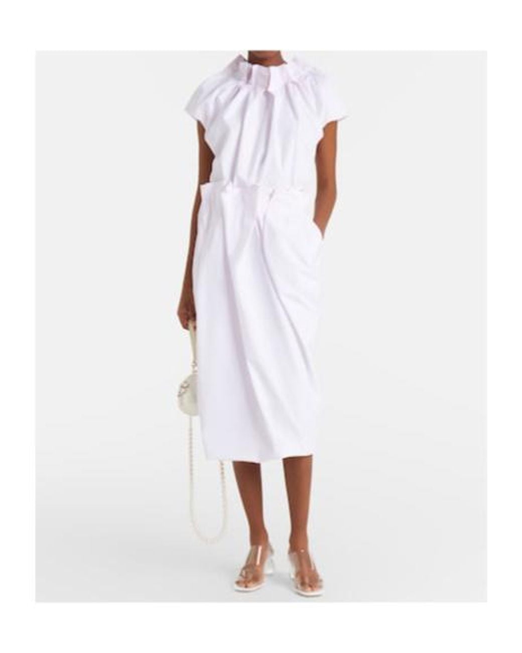 Simone Rocha Purple Pleated Cotton Pencil Skirt