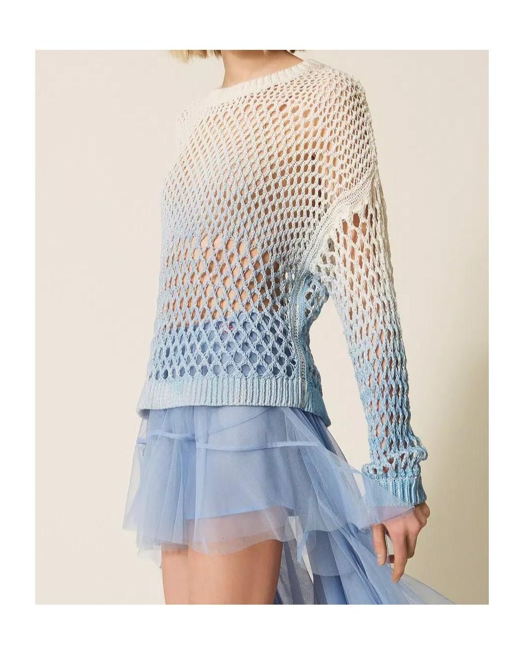 Twinset Blue X Myfo Open-Knit Top