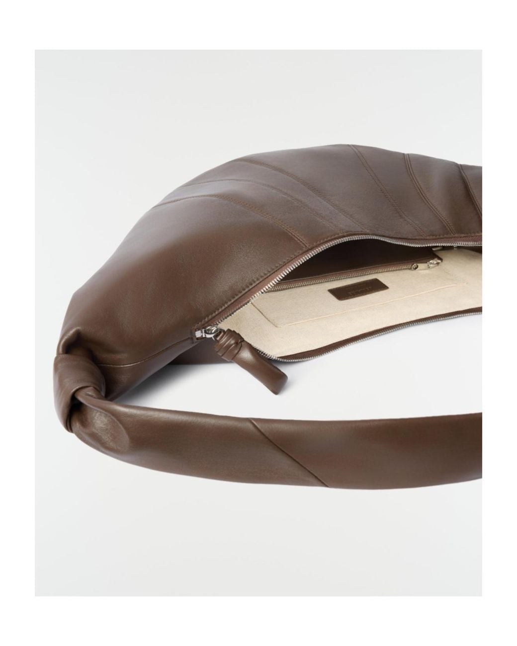 Lemaire Brown Large Croissant Leather Shoulder Bag