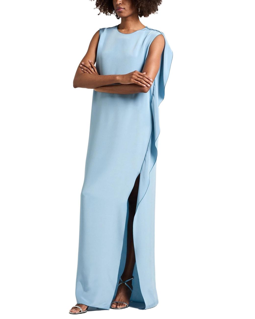 Max Mara Blue Maxi Dress Silk