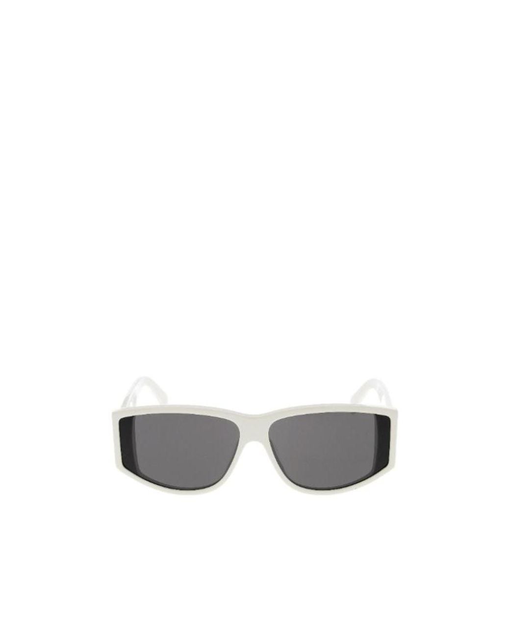 Céline White Triomphe-Plaque Rectangle-Frame Sunglasses