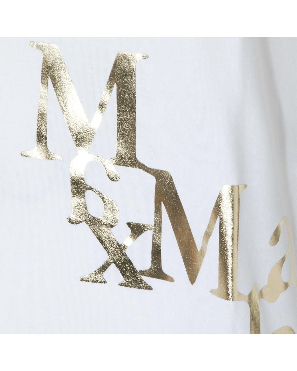Max Mara White Edile Logo Printed Crewneck T-Shirt