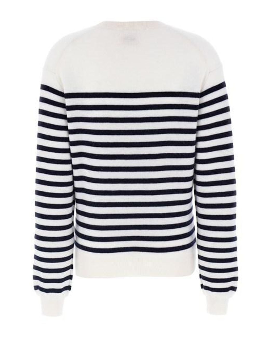Khaite White Striped Crewneck Jumper