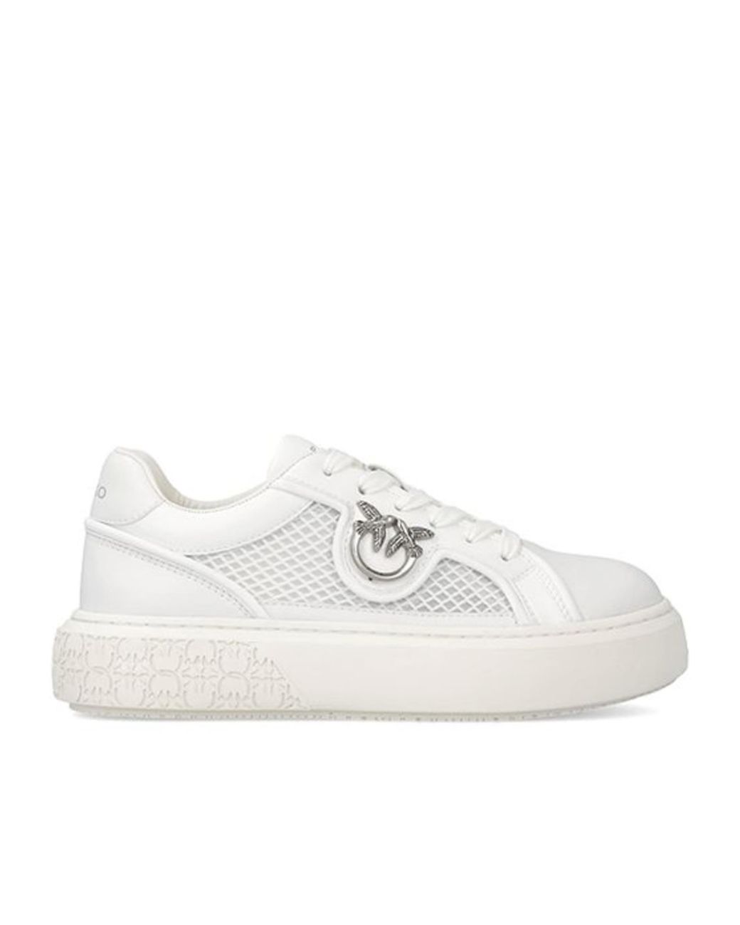 Pinko Blue Yoko Appliqué Platform Lace-Up Sneakers