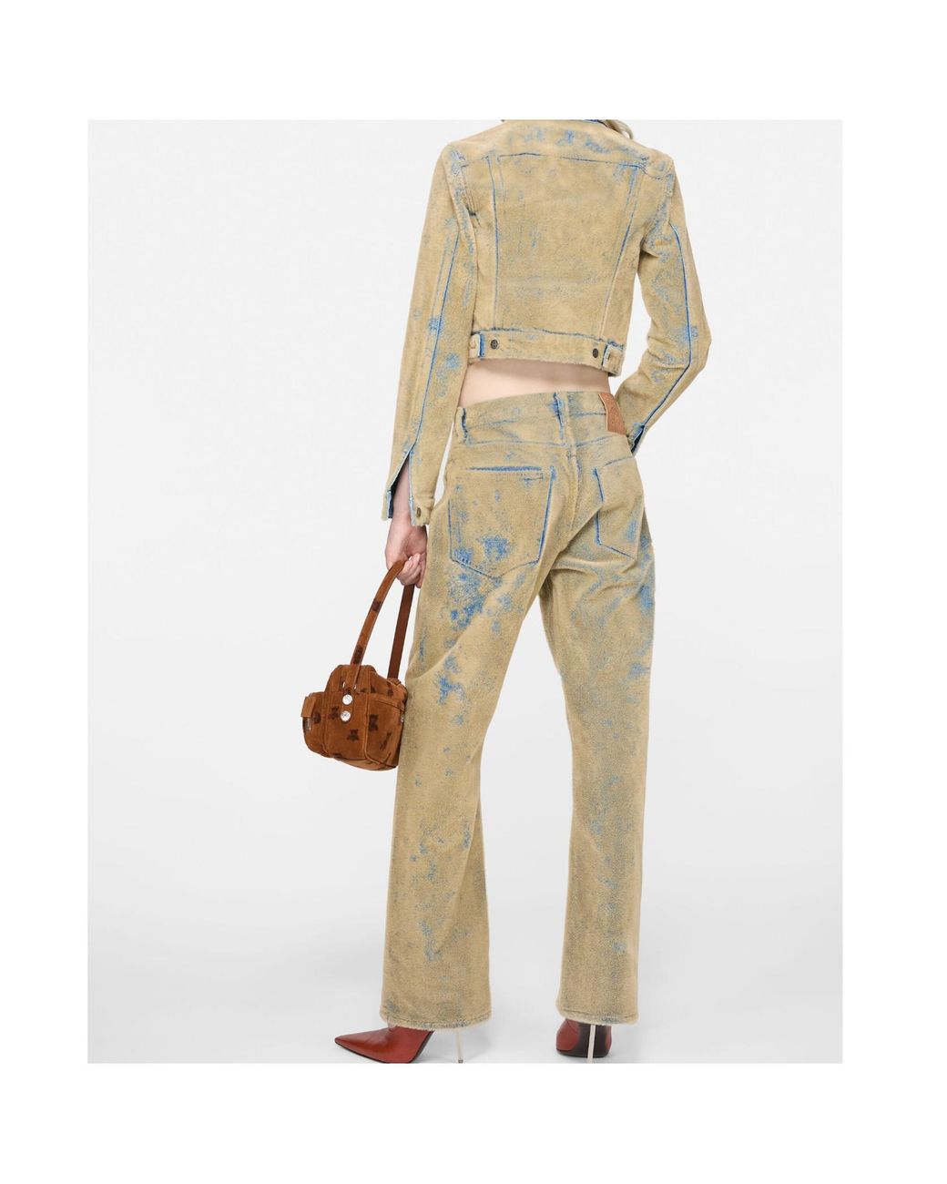 Acne Natural Flocked Straight-Leg Jeans