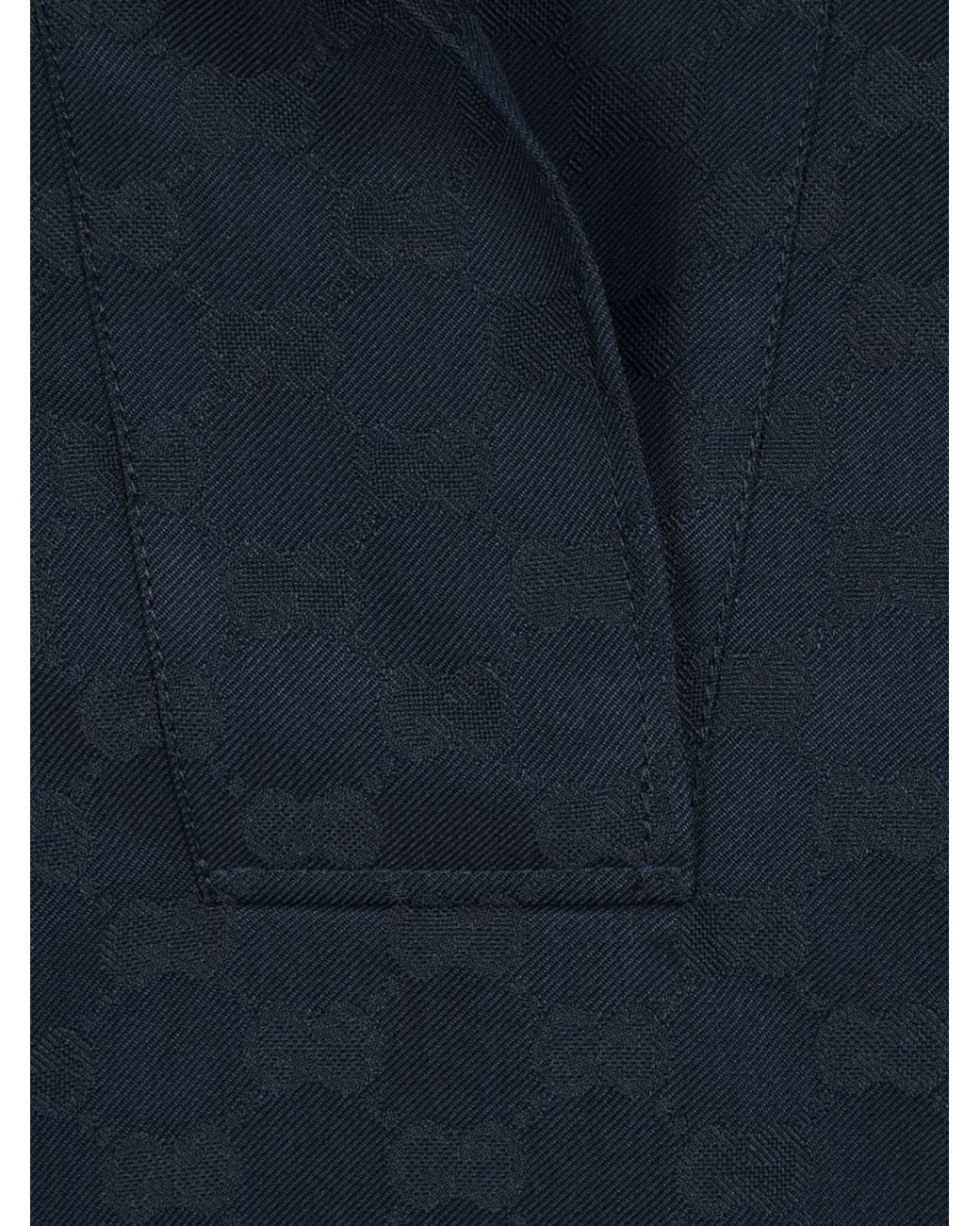 Gucci Blue Gg Short-Sleeved Polo Shirt