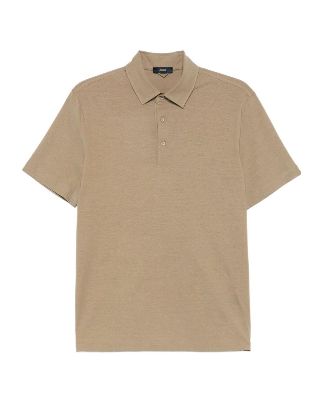 Herno Natural Button Detailed Short-Sleeved Polo Shirt for men