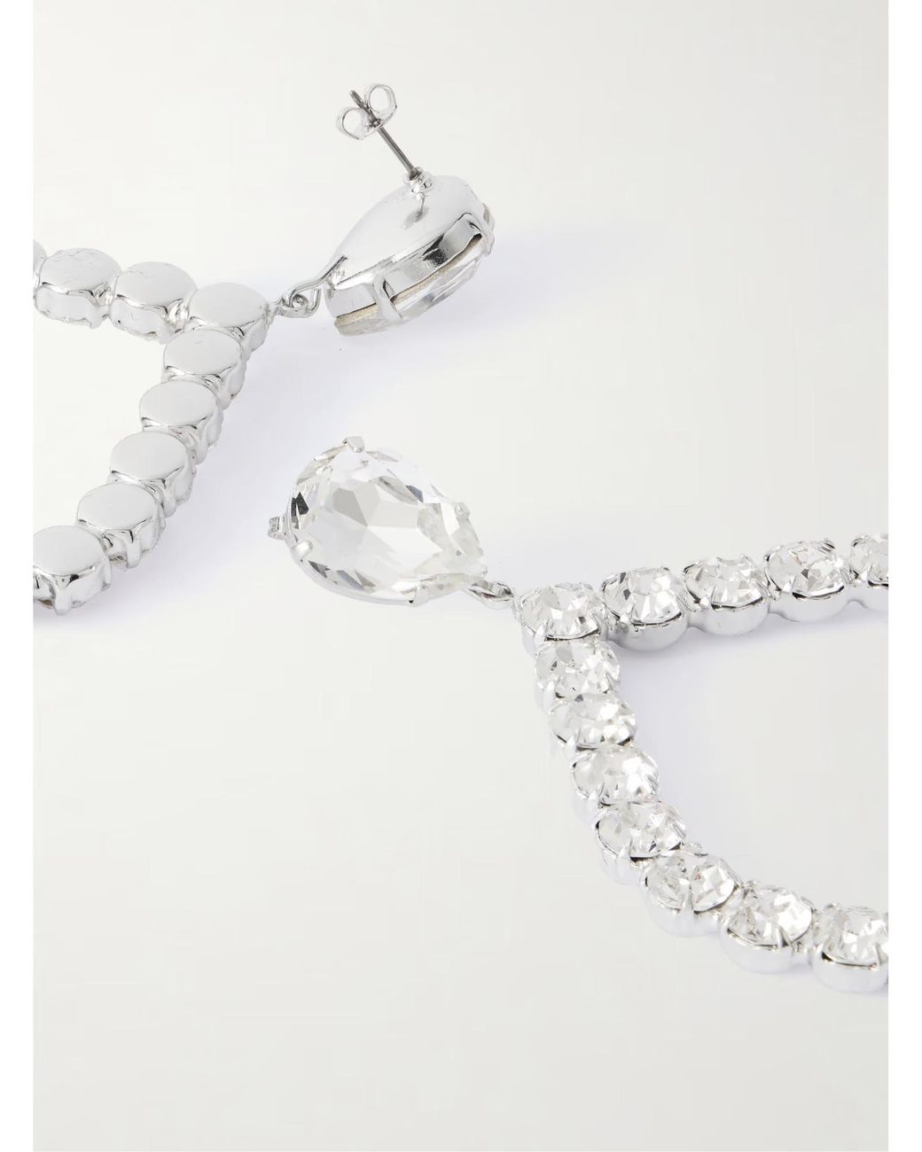 Magda Butrym White Crystal-Embellishment Drop Earrings