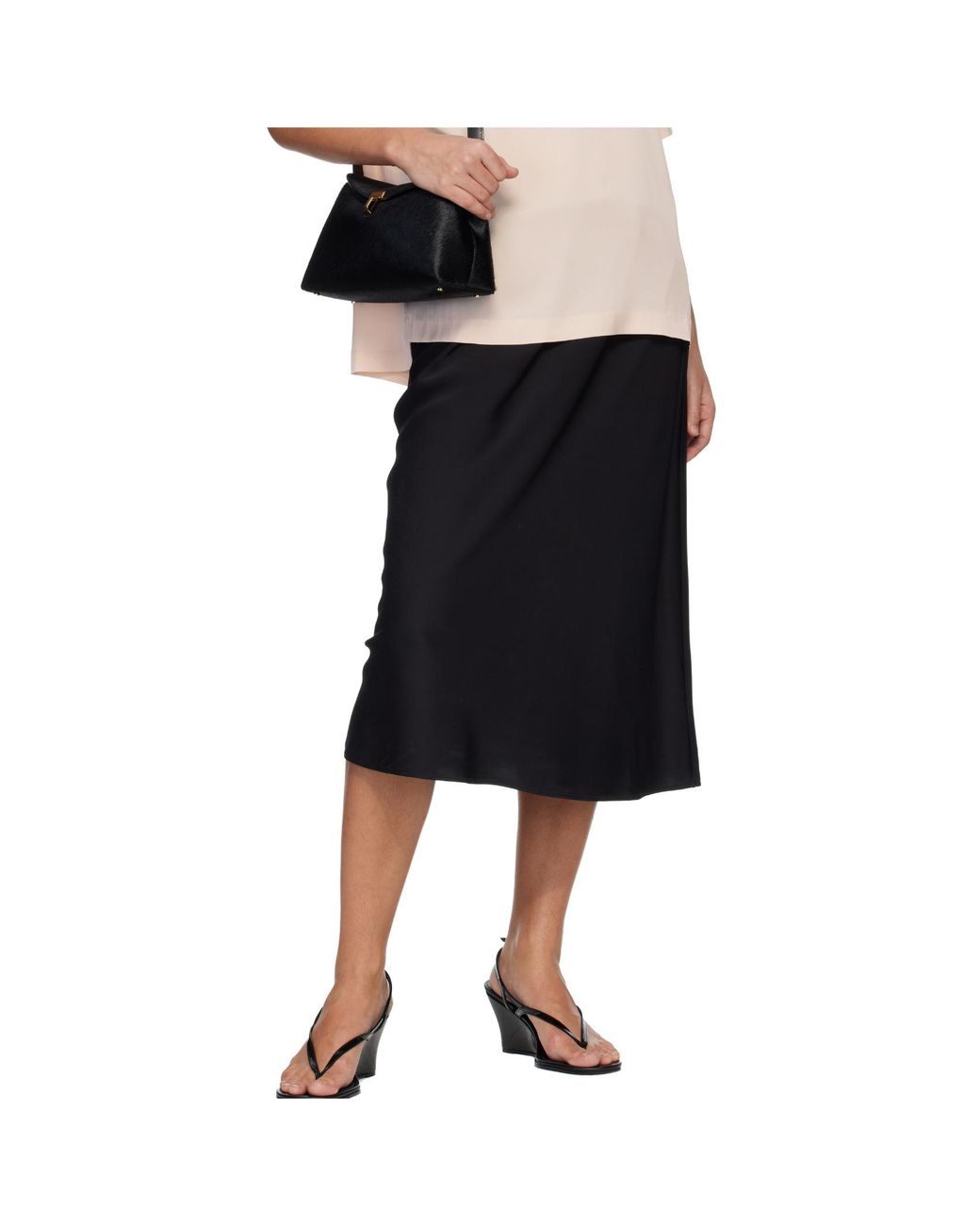 Lisa Yang Black Silk Midi Skirt