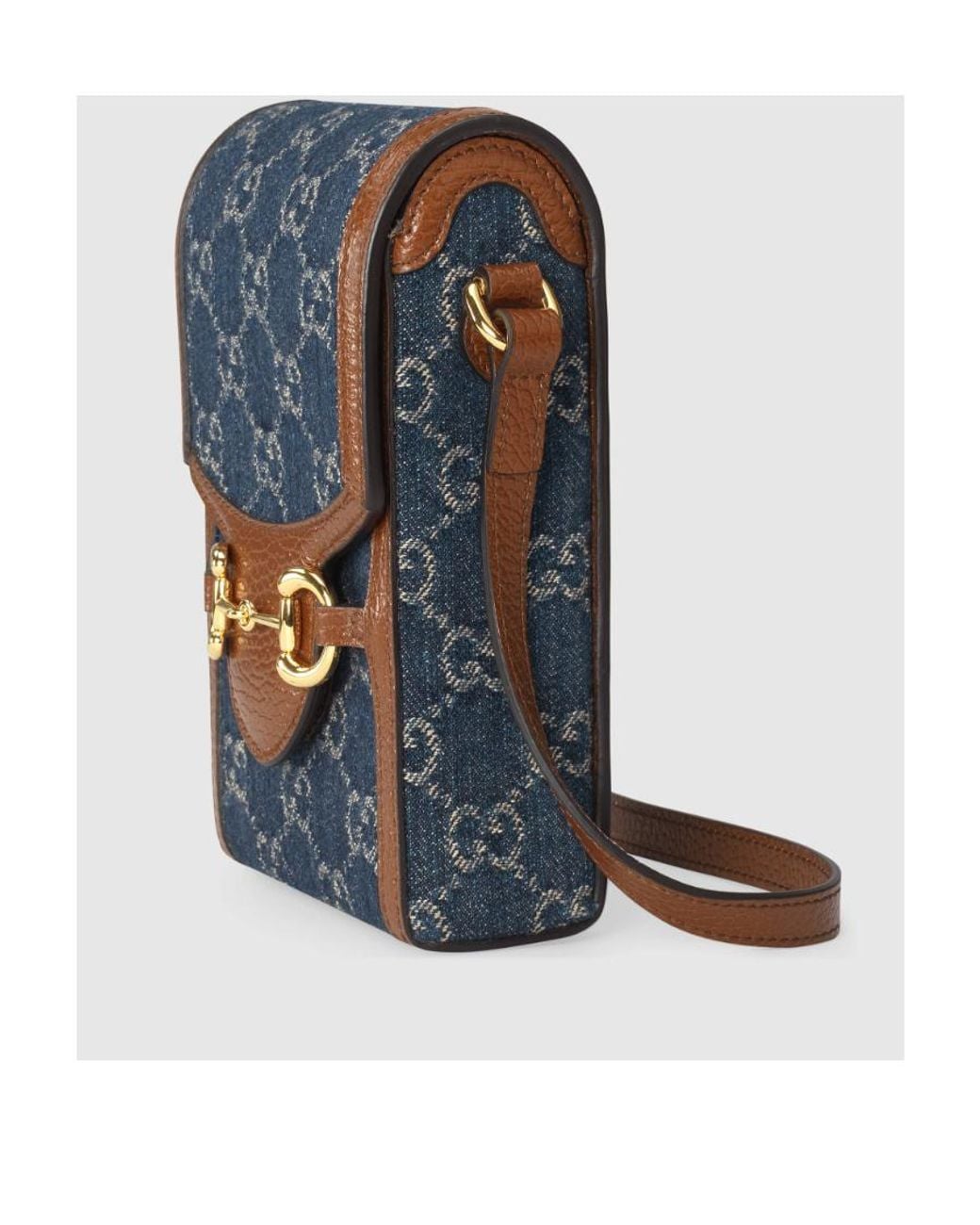 Gucci Blue Horsebit 1955 Crossbody Mini Bag for men