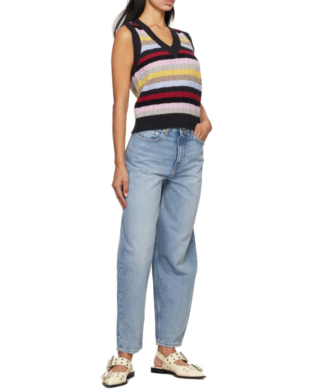 Ganni Blue Wide Leg Jeans