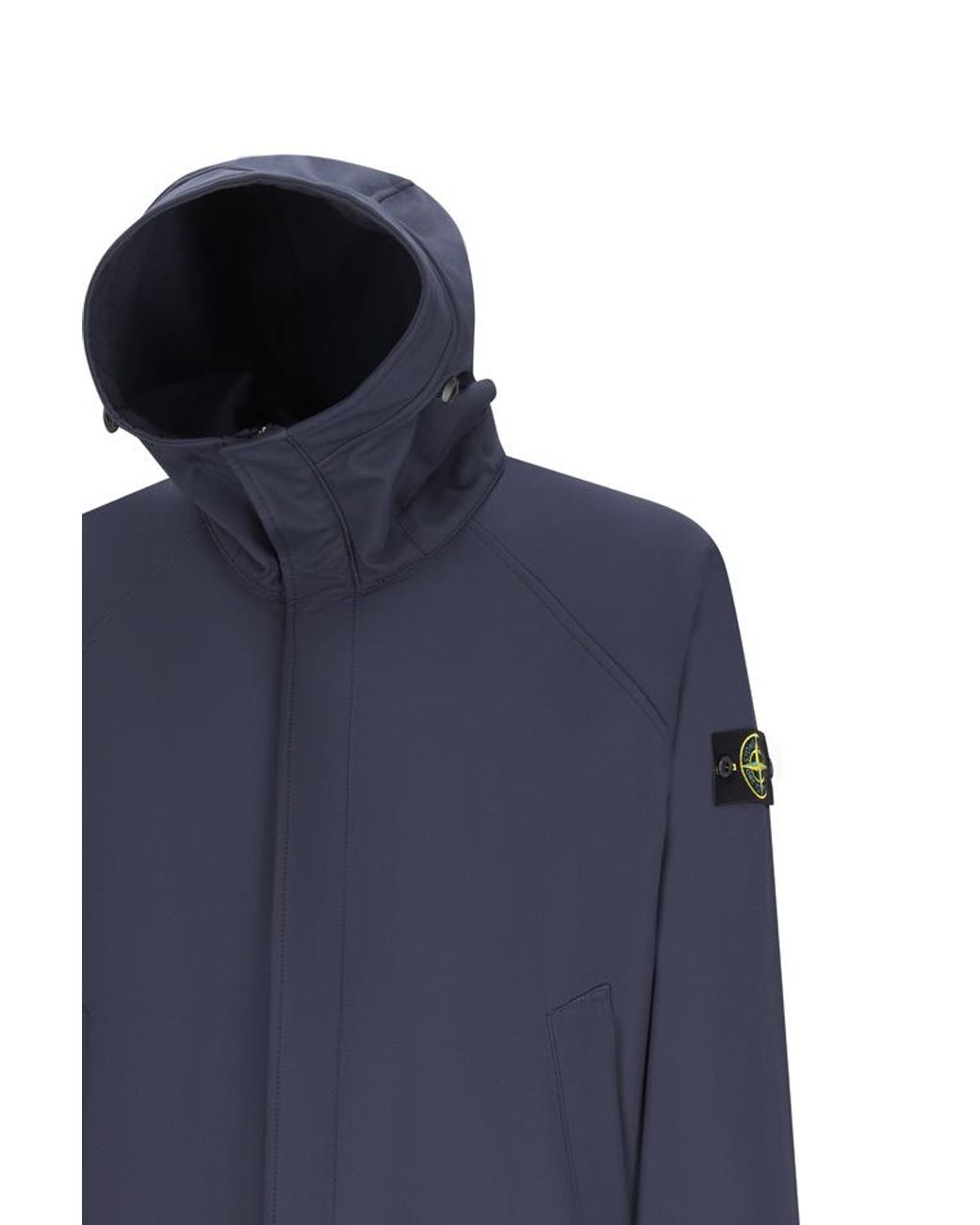 Stone Island Blue Hooded Jacket With Inner Fixed Drawstring for men