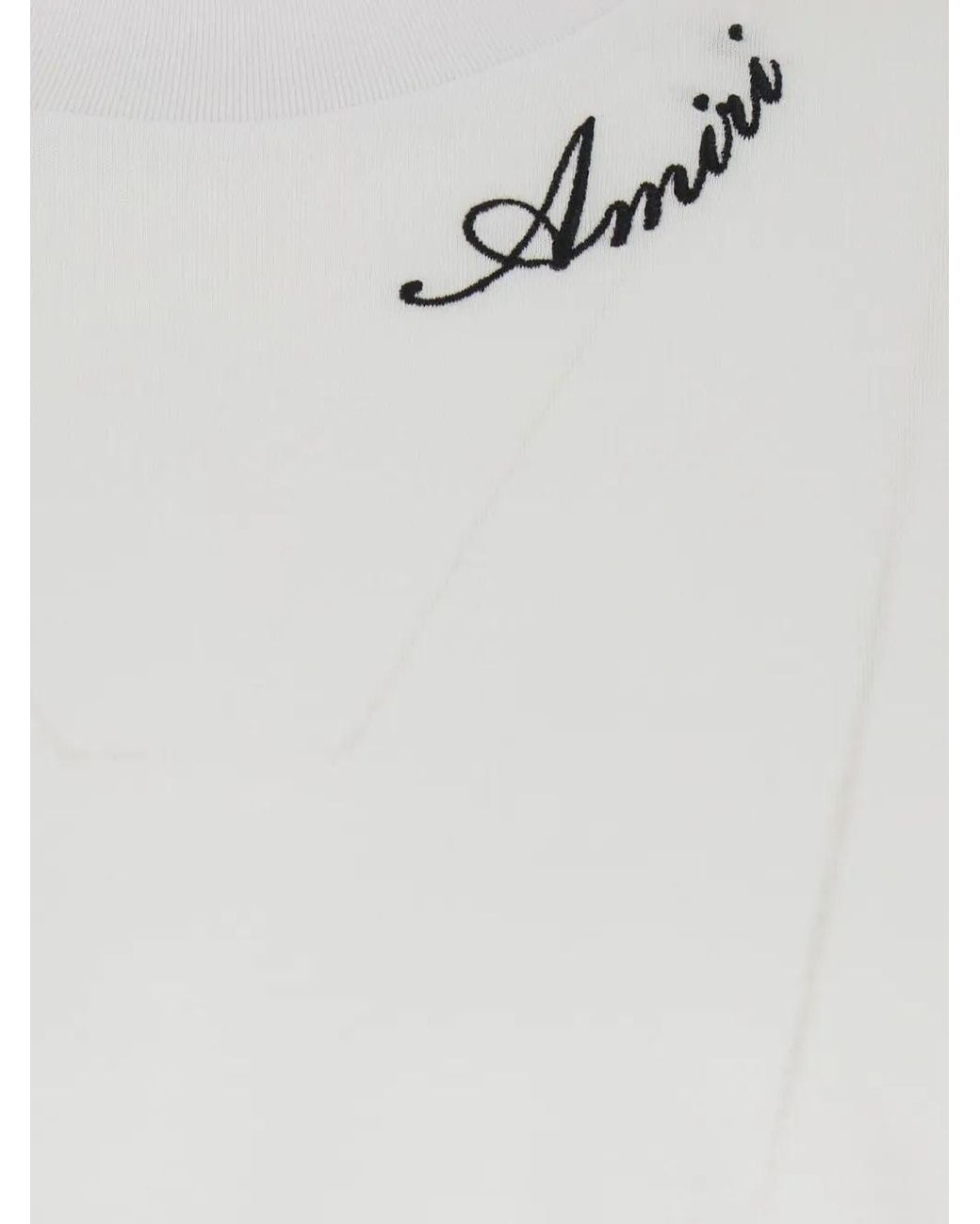 Amiri White Logo Crewneck T-Shirt for men