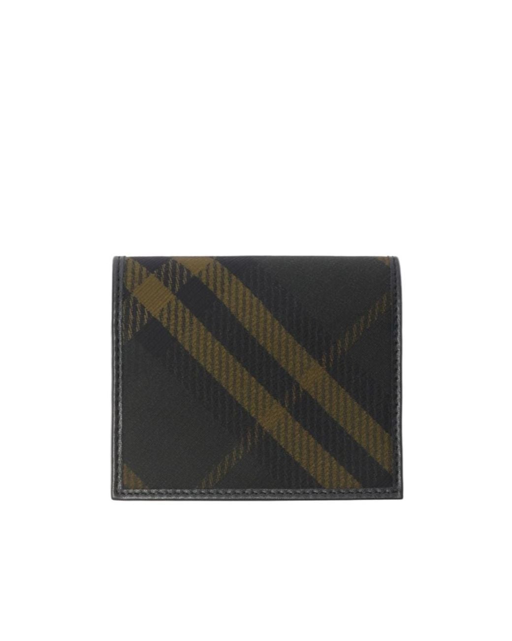 Burberry Black Check Coin Card Case for men