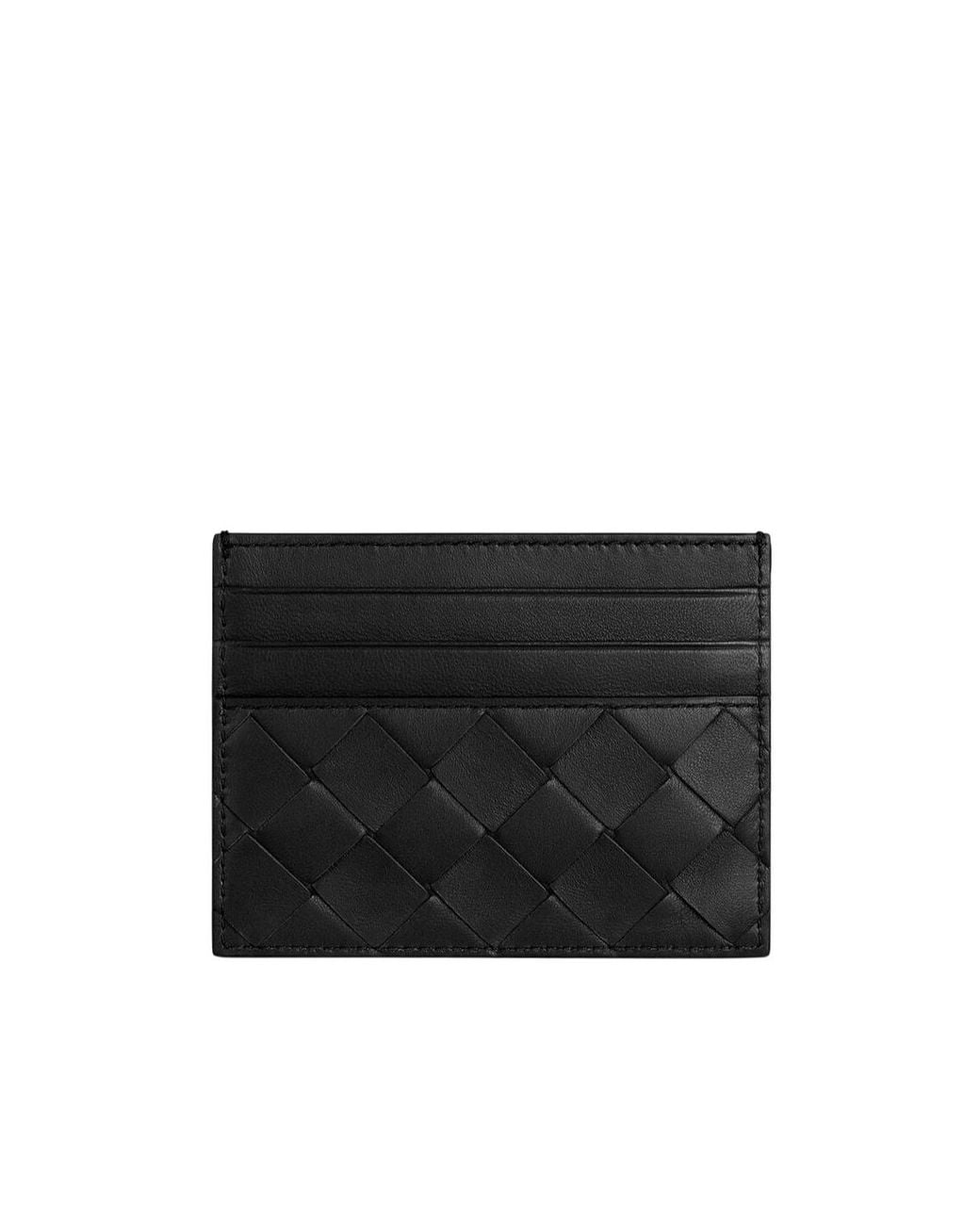 Bottega Veneta Black Intrecciato Open Top Card Case