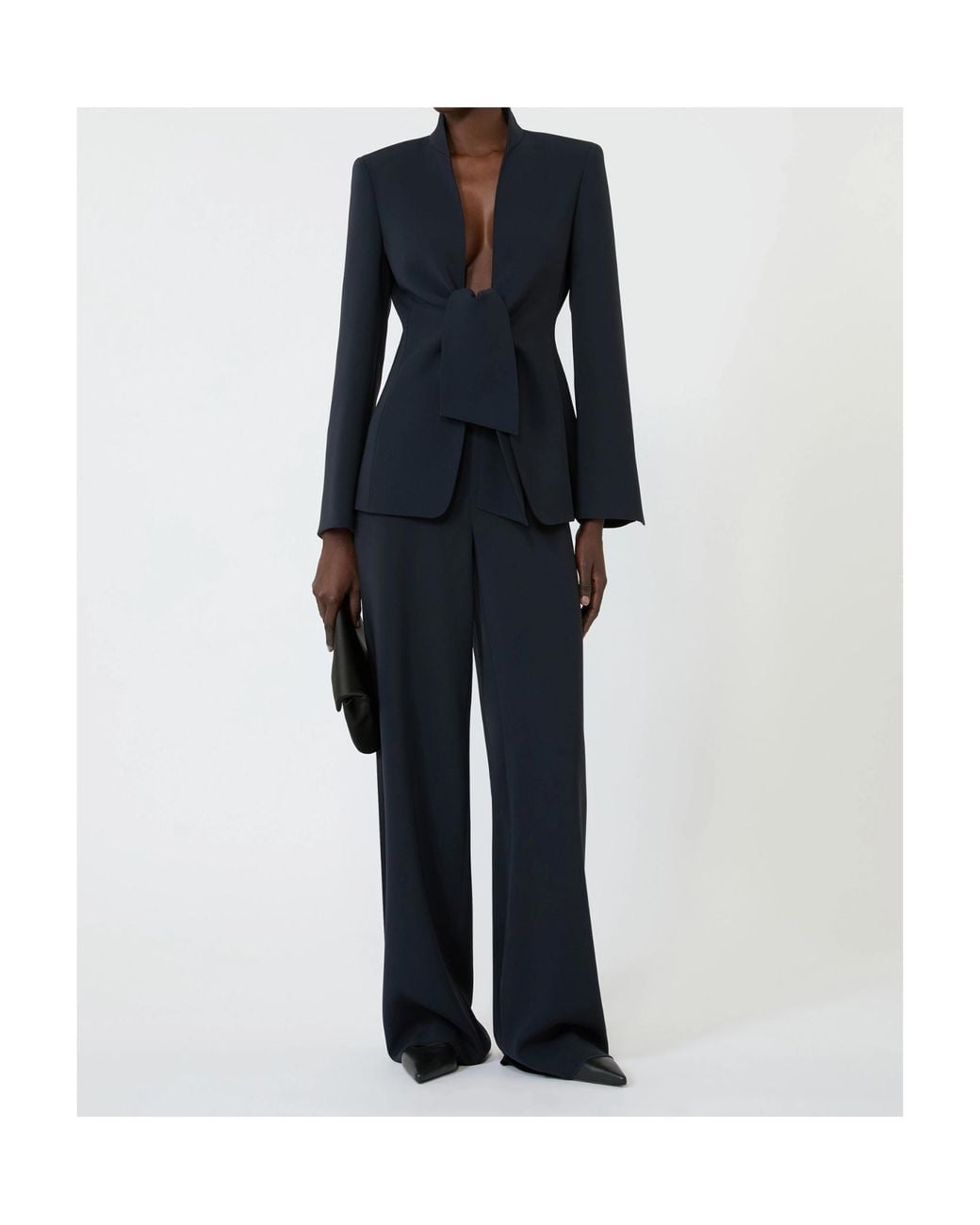 Max Mara Blue Tie-Front Blazer