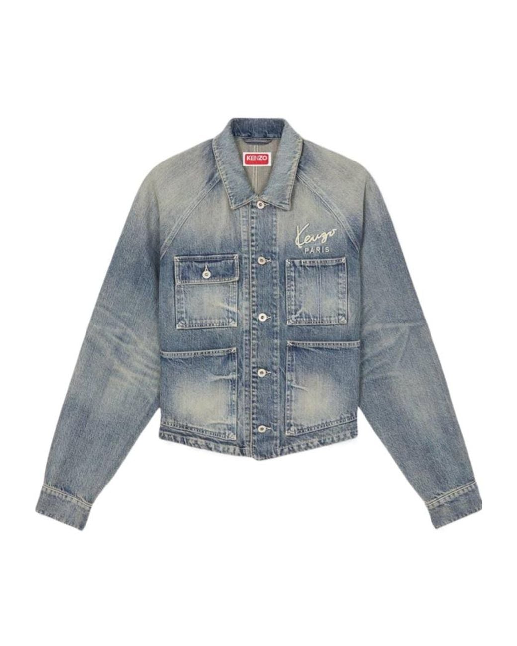 KENZO Blue Creations' Trucker Jacket for men