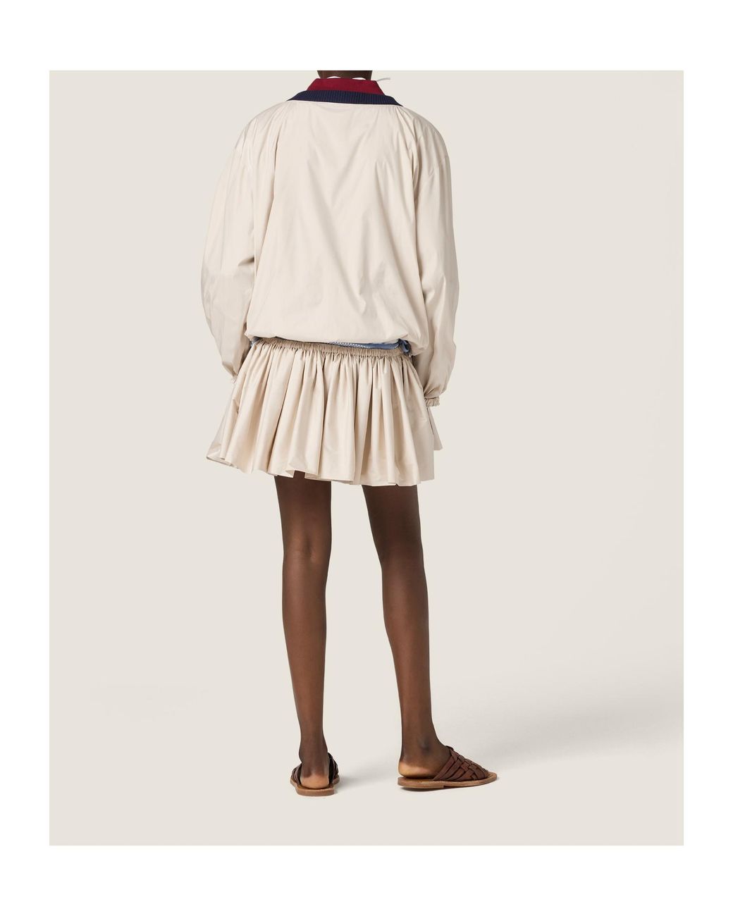 Miu Miu Natural Technical Pongé Sweatshirt