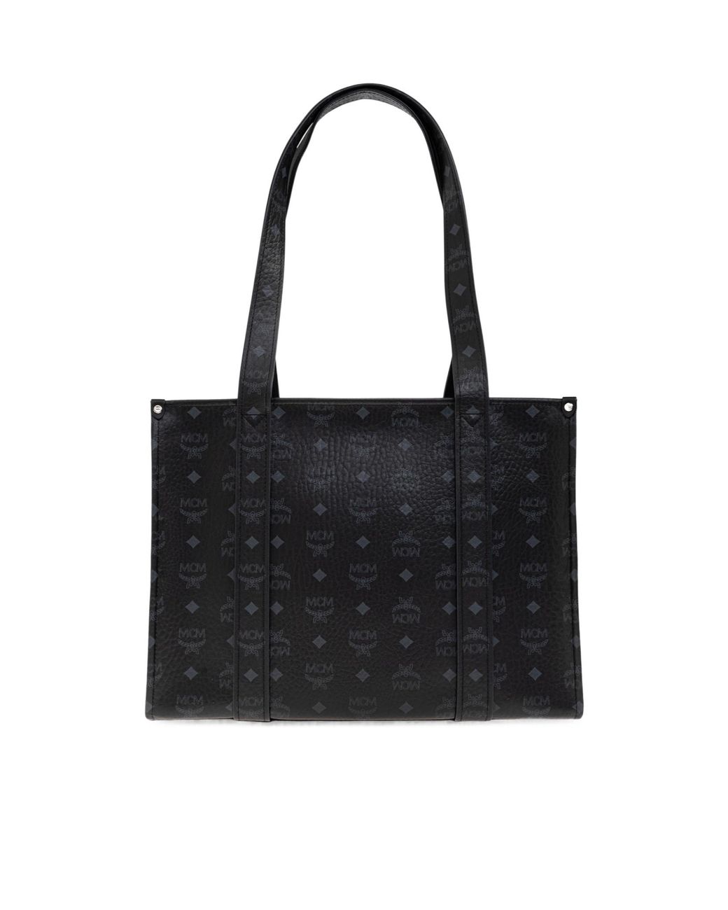 MCM Black Aren Monogram Large Tote Bag