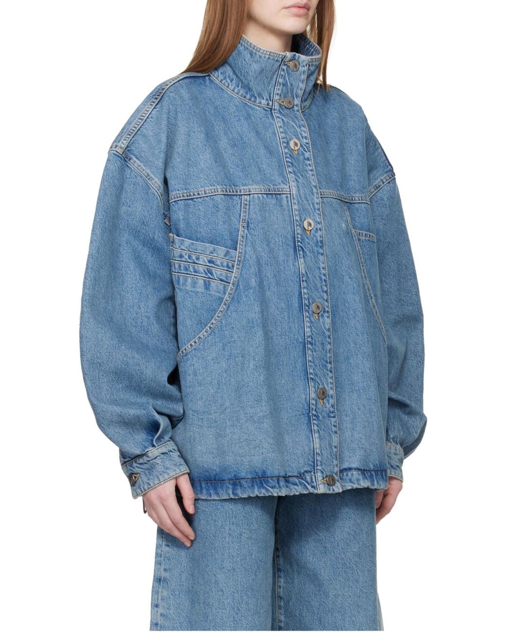 The Attico Blue The Denim Bomber Jacket