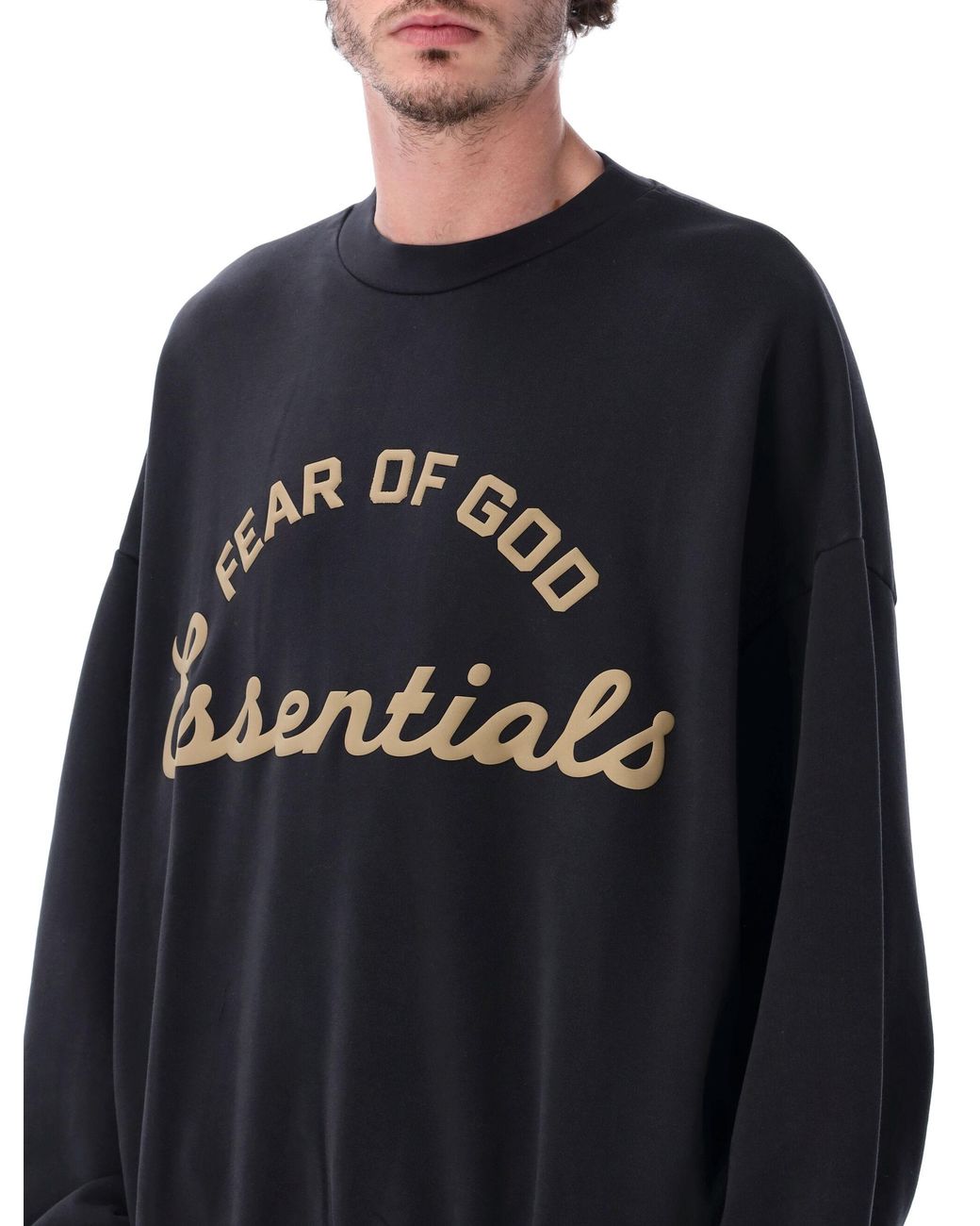 Fear Of God Black Essentials Logo Print Sweatshirt for men