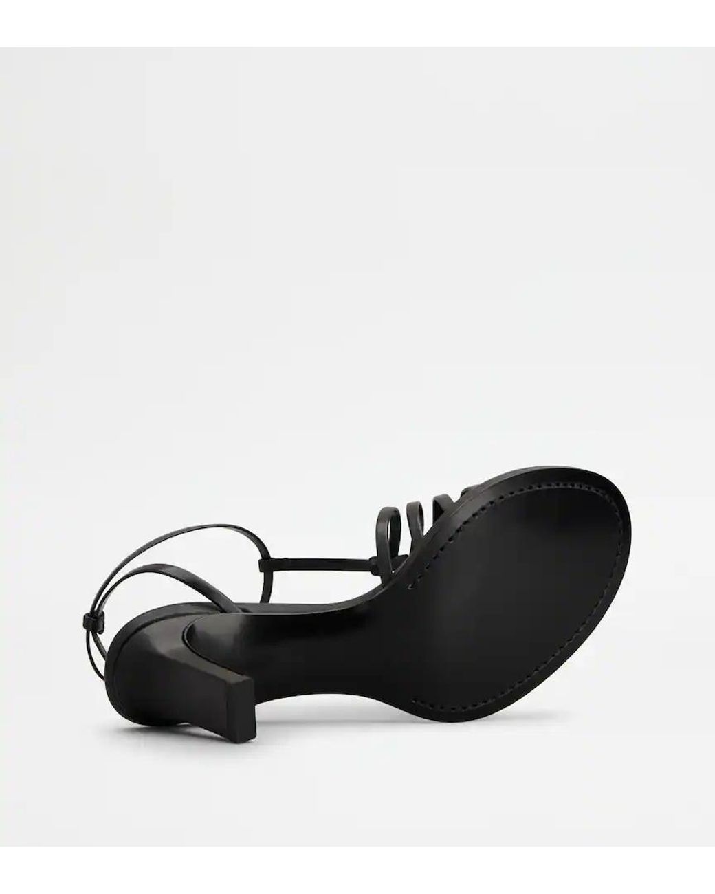 Tod's Black 75Mm Leather Sandals