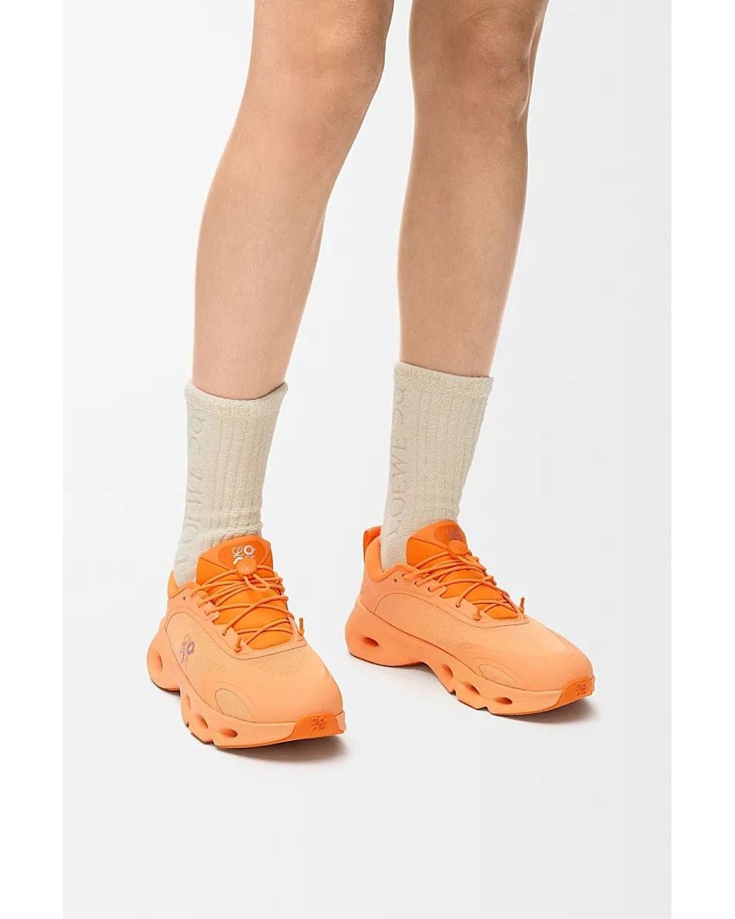 Loewe Orange Round-Toe Sneakers