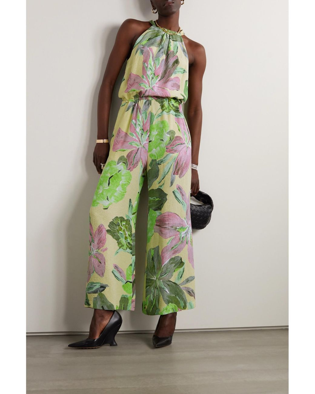 Dries Van Noten Green Floral Jumpsuit