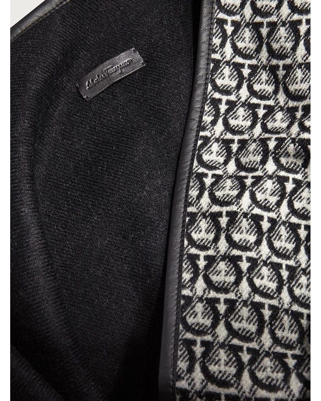 Ferragamo Black Ferragamo Gancini Reversible Knitted Cape