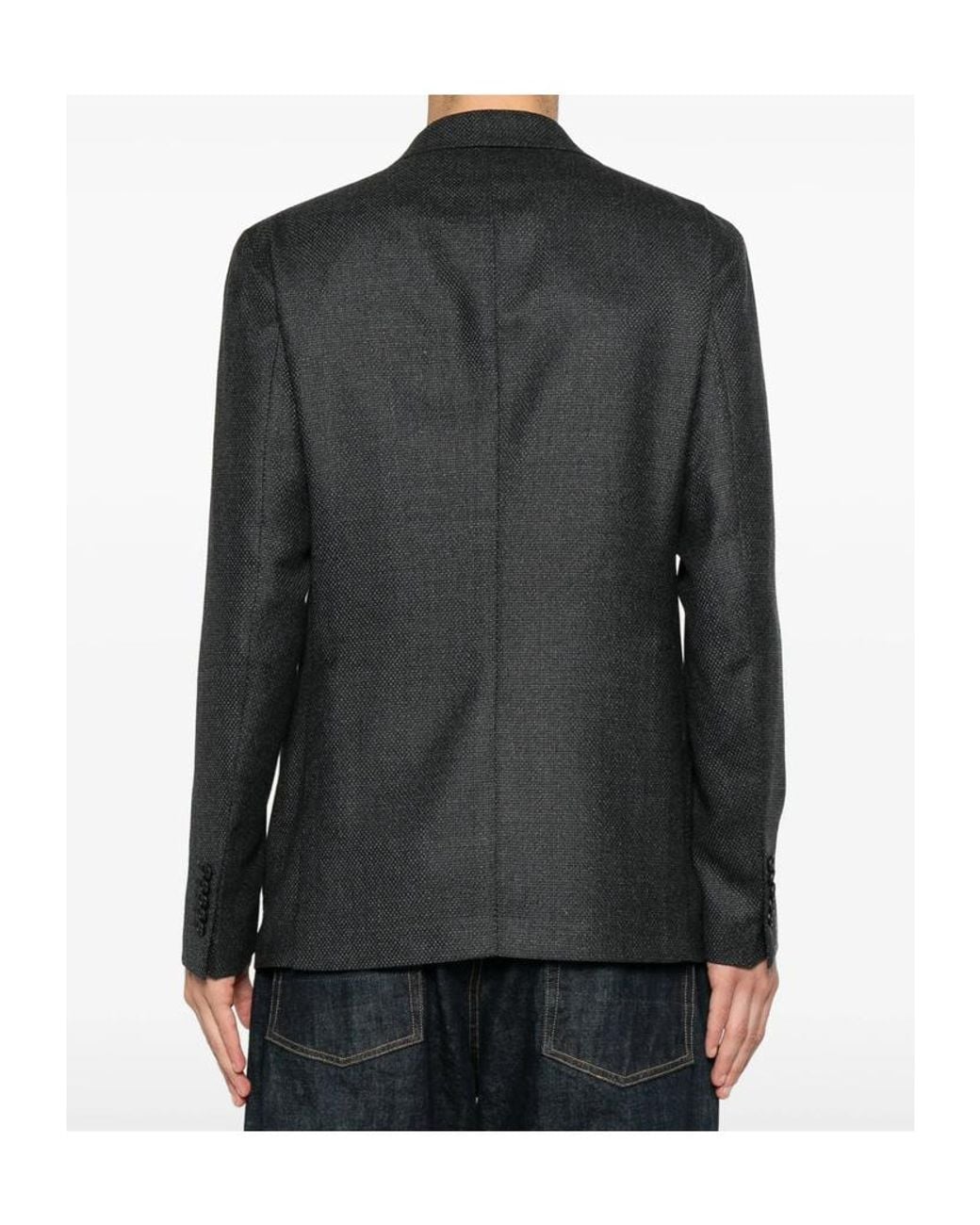 Tagliatore Black Double-Breasted Suit Jacket for men