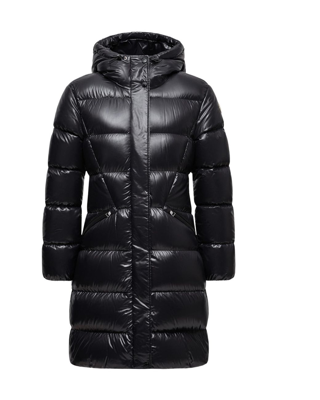 Moncler Black Bellevue Funnel Neck Hooded Coat