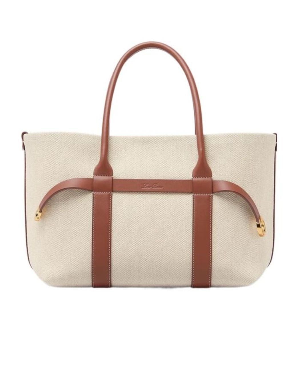 Loro Piana Natural Logo Embossed Shopping Bag