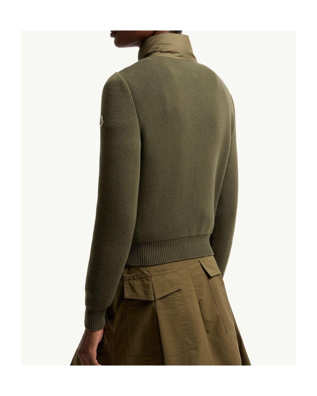 Moncler Green Padded Zip-Up Cardigan