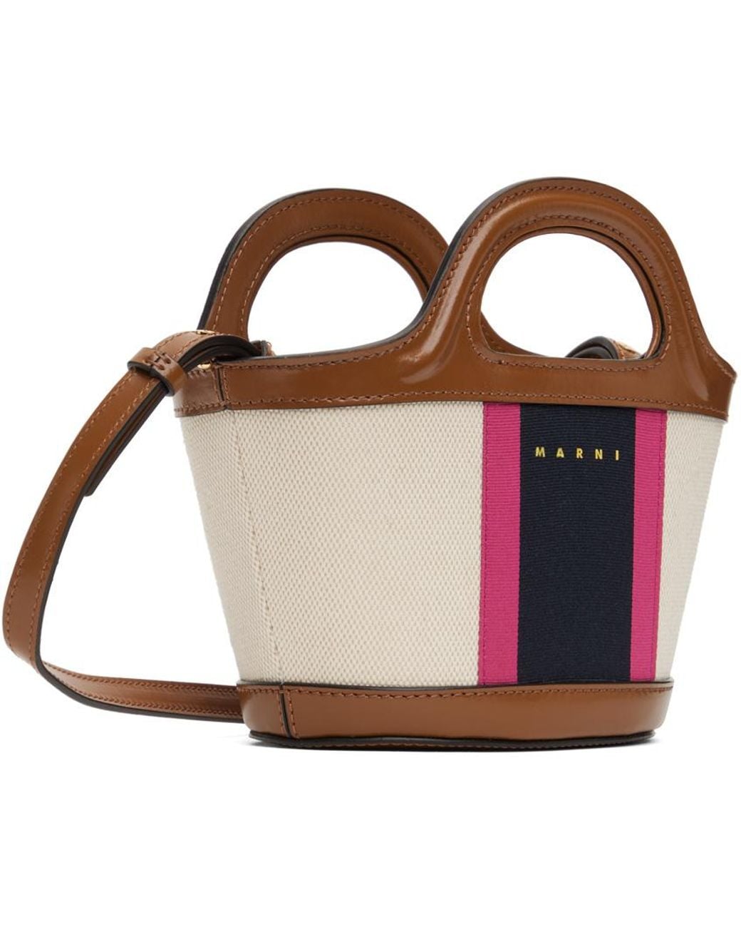 Marni Multicolor Logo Embroidered Top Handle Bag