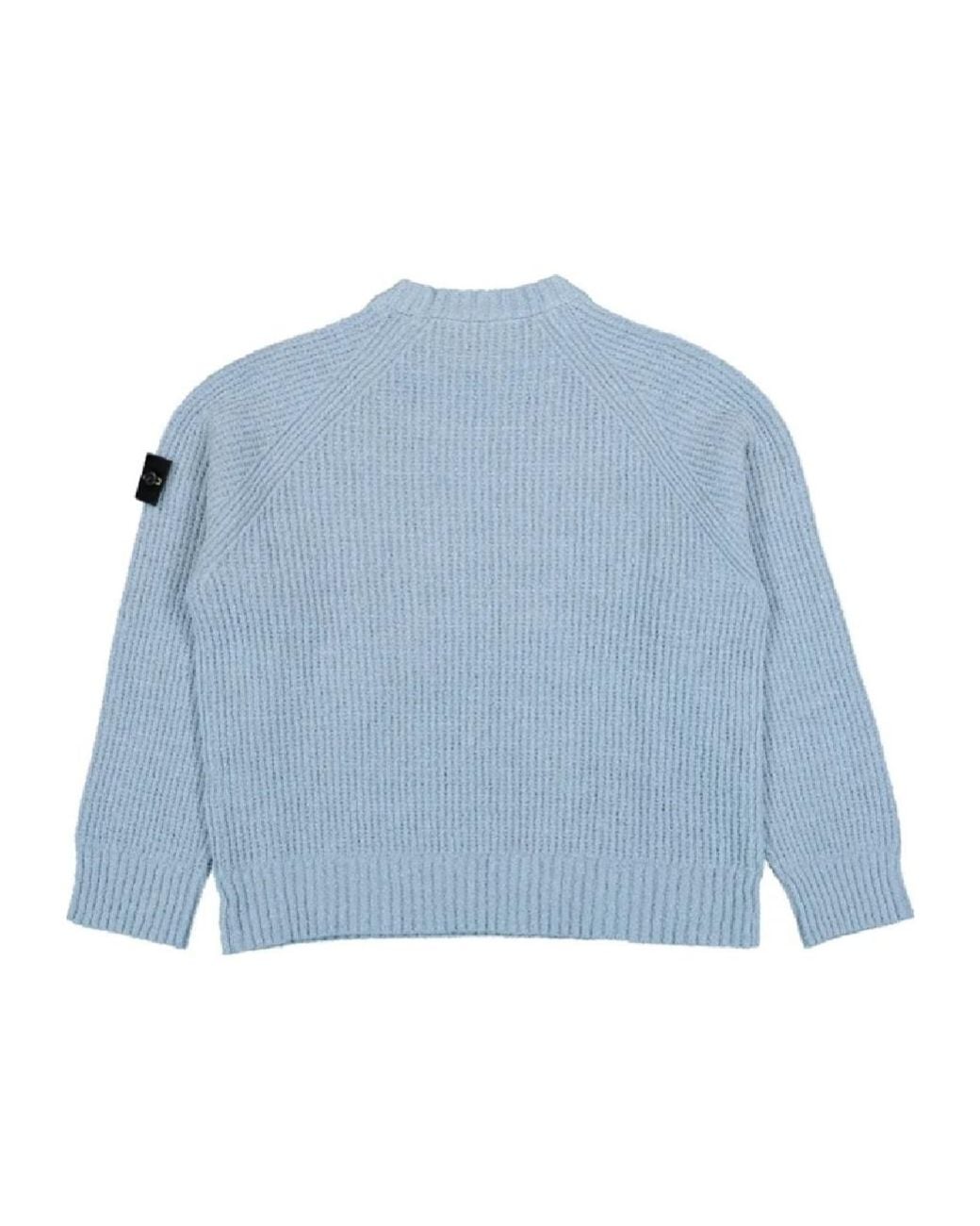 Stone Island Blue Logo Patch Crewneck Jumper for men