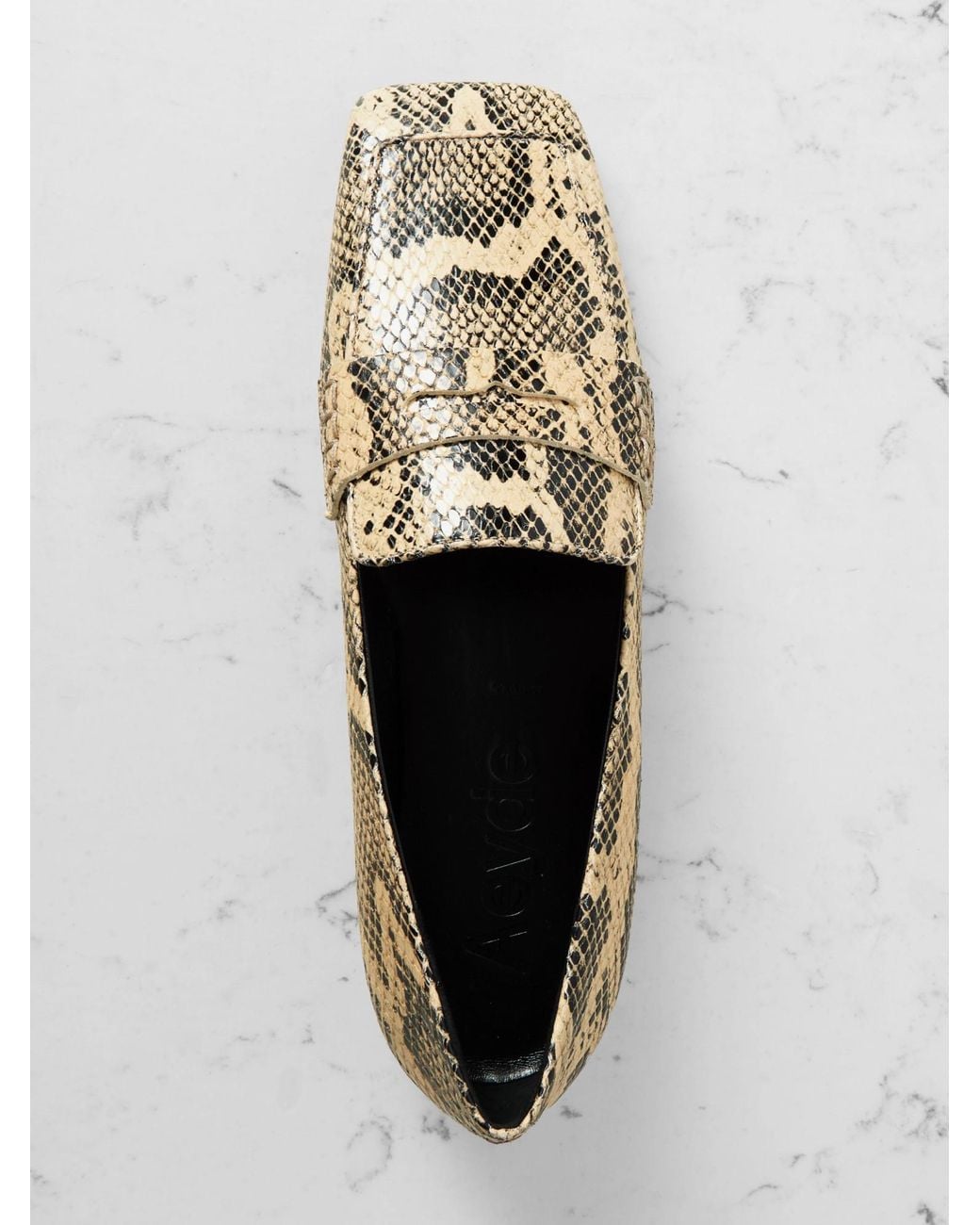 Aeyde Brown Tom Snake-Effect Leather Loafers