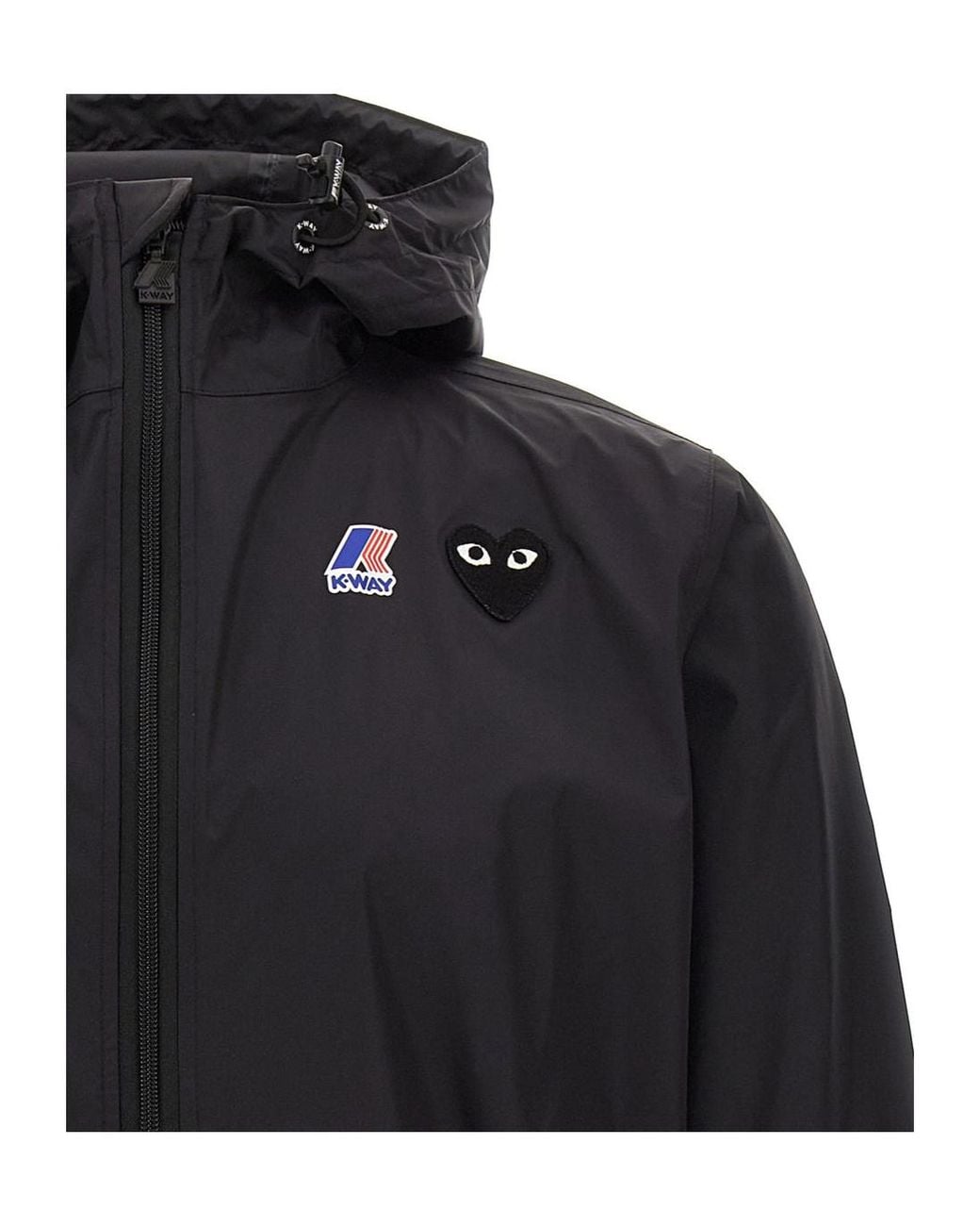 COMME DES GARÇONS PLAY Blue X K-Way Logo-Patch Hooded Jacket for men