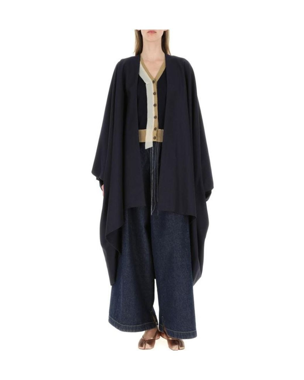 Maison Margiela Blue Modern Wool Blend Cape