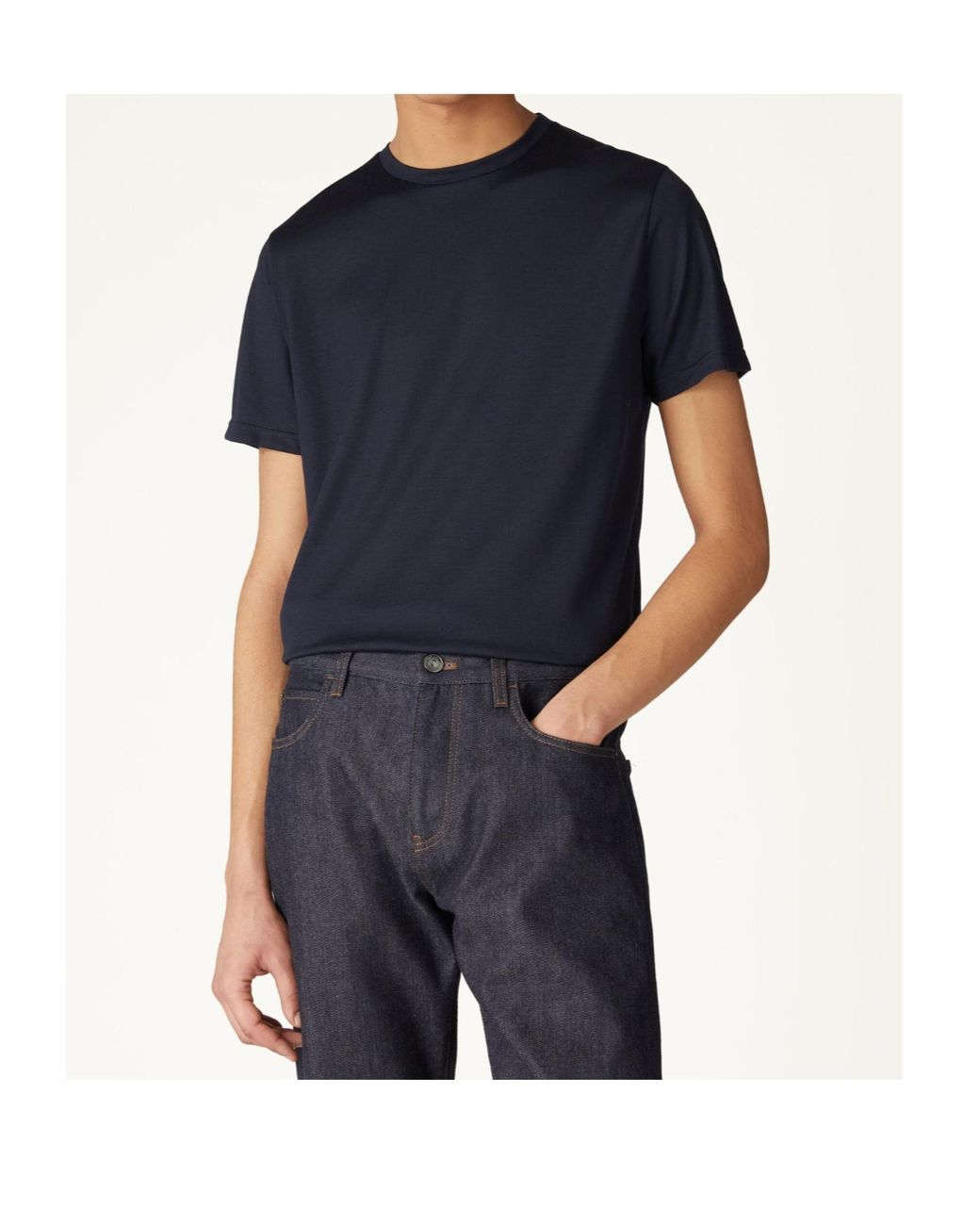 Loro Piana Blue Short-Sleeve Wool T-Shirt for men